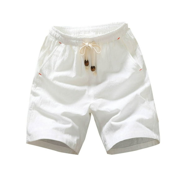 Plebaso Mens Summer Shorts Elastic Waist Casual Drawstring Lounge Beach Shorts with Pockets Size M-5XL