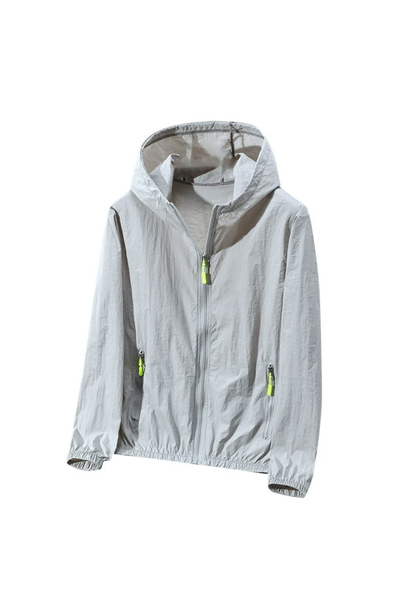 Mens UPF 50+ Jacket Sun Protection Big and Tall Full Zip Hoodies Long Sleeve Lightweight Sun Shirts