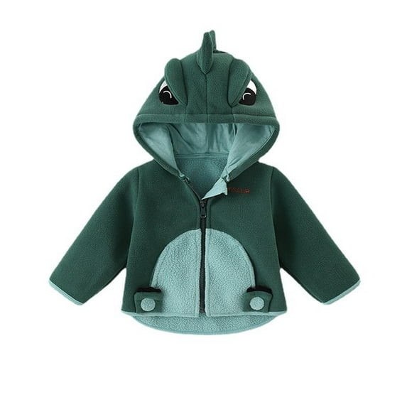 Plebaso Newborn Girls Boys Fleece Jacket Cute Cartoon Zipper Hooded Long Sleeve Coat Outerwear Baby Fall Winter Clothes