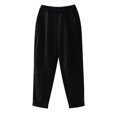 thumbnail image 1 of Plebaso Pants for Women Casual Cotton And Linen Solid Color Elastic Waist Slim Pants Women's Lounge Pants, 1 of 3