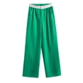 thumbnail image 1 of Plebaso Pants for Women Solid Color Elastic Waist Wide Leg Trousers Ladies Casual Loose Home Long Pants, 1 of 6