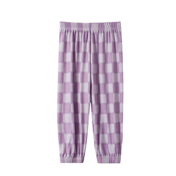 Plebaso Plaid Pants for Boys Girls Summer Thin Cotton Long Bloomers Pull on Kids Baggy Outdoor Jogger Pants