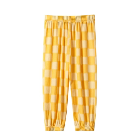 Plebaso Plaid Pants for Boys Girls Summer Thin Cotton Long Bloomers Pull on Kids Baggy Outdoor Jogger Pants