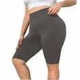 thumbnail image 1 of Plebaso Plus Size Biker Shorts for Women High Waisted Knee Length Womens Yoga Short Leggings Activewear, 1 of 3