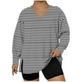 thumbnail image 1 of Plebaso Plus Size Womens V Neck Sweatshirts Oversized Casual Pullover Long Sleeve Loose Tops for Women, 1 of 4