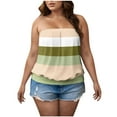 thumbnail image 1 of Plebaso S-5XL Women's Tube Tops Striped Print Backless Tank Top Strapless Going out Tops Plus Size, 1 of 6