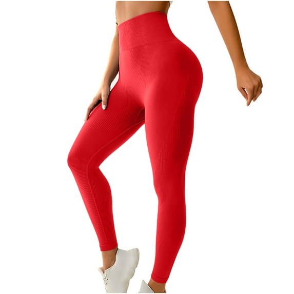 Plebaso Seamless Yoga Leggings for Women Girls Solid Color Tight Exercises Gym Leggings Trousers Full Length Yoga Pants