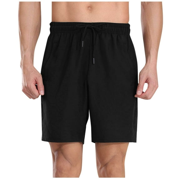 Plebaso Shorts for Men Drawstring Elastic Waist Casual Shorts Mens Lightweight Sports Running Shorts