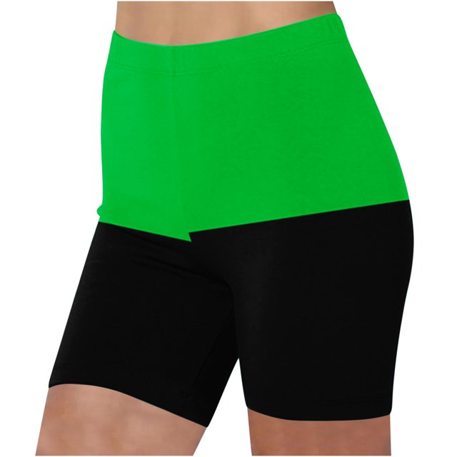 Plebaso Shorts for Women High Waisted Color Block Beach Shorts Stretch Sports Athletic Workout Yoga Shorts