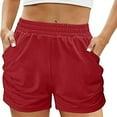 thumbnail image 1 of Plebaso Shorts for Women Plus Size Casual Elastic High Waisted Sweat Shorts Women's Ruched Athletic Shorts, 1 of 7