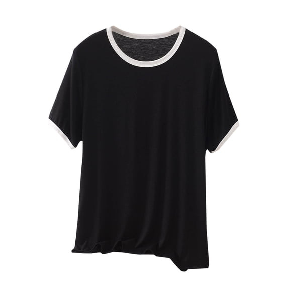 Plebaso Sleep Shirts for Women Short Sleeve Pjs Tops Loungewear Pullover Womens Comfy Pajama T-Shirts