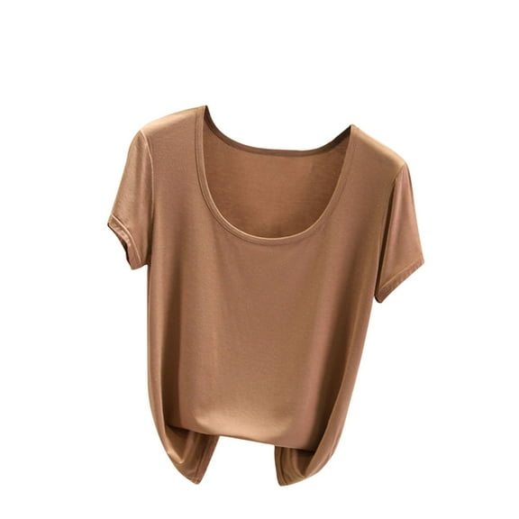 Plebaso Sleep T Shirts for Women V Neck Plain Short Sleeve Basic Tee Shirt Casual Soft Pajama Tops