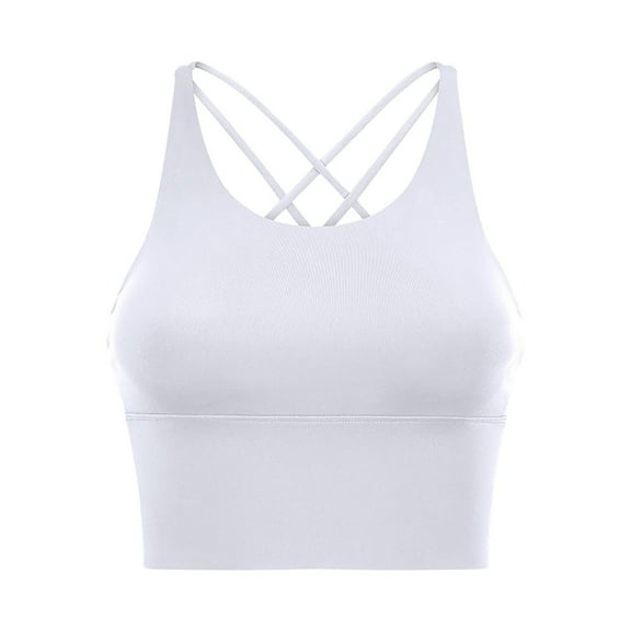 Plebaso Sports Bras for Women Criss-Cross Back Cropped Yoga Tops Ladies Strappy Running Workout Bras