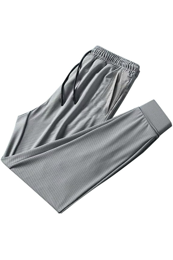 Sports Pants for Men Elastic Waist Drawstring Breathable Mesh Pants Lightweight Athletic Pants