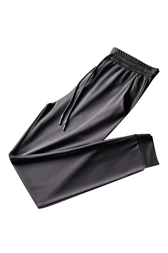 Sports Pants for Men Elastic Waist Drawstring Breathable Mesh Pants Lightweight Athletic Pants