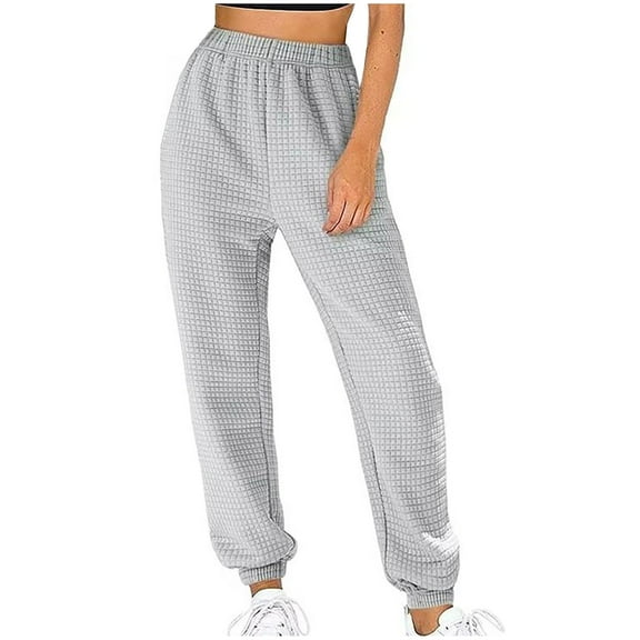 Plebaso Sports Pants for Women Trendy Elastic Waist Solid Color Workout Out Casual Pants Women's Casual Loose Sweatpants