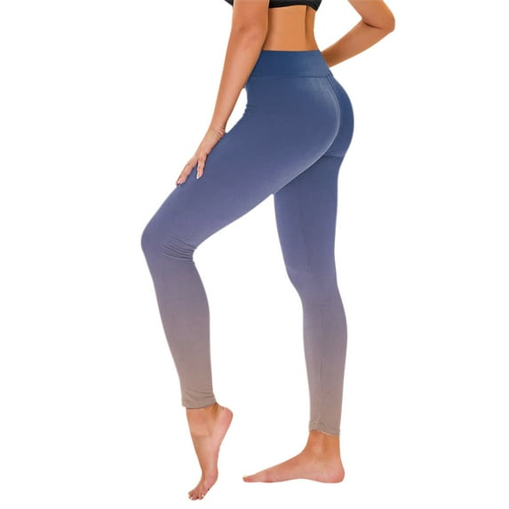 Plebaso Stretch Yoga Leggings for Women Gradient Color High Waist Yoga Pants Fitness Running Gym Sports Active Pants
