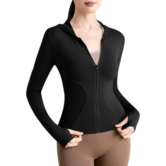 Plebaso Summer Jacket for Women UPF 50+ Lightweight Athletic Hooded Jacket Womens Activewear Sun Shirts