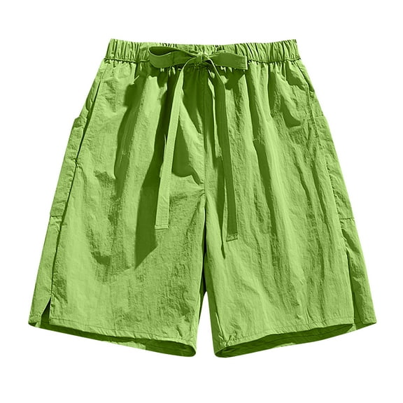 Plebaso Summer Mens Shorts Elastic Waist Lightweight Beach Shorts Casual Drawstring Loose Outdoor Shorts
