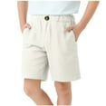 thumbnail image 1 of Plebaso Summer Shorts for Kids Elastic Waist Pull on Boys Girls Solid Color Casual Shorts with Pockets, 1 of 6