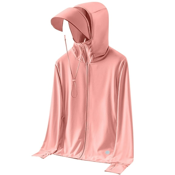 Plebaso Summer Sun Protection Jacket for Women UPF 50+ Stretch Hoodies Lightweight Zip up Sun Shirts