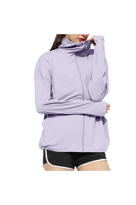 Sun Protection Jacket for Women Loose UPF 50+ Sun Shirts Womens Athletic Hiking Running Jackets