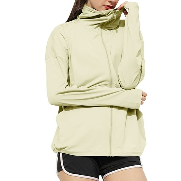 Plebaso Sun Protection Jacket for Women Loose UPF 50+ Sun Shirts Womens Athletic Hiking Running Jackets