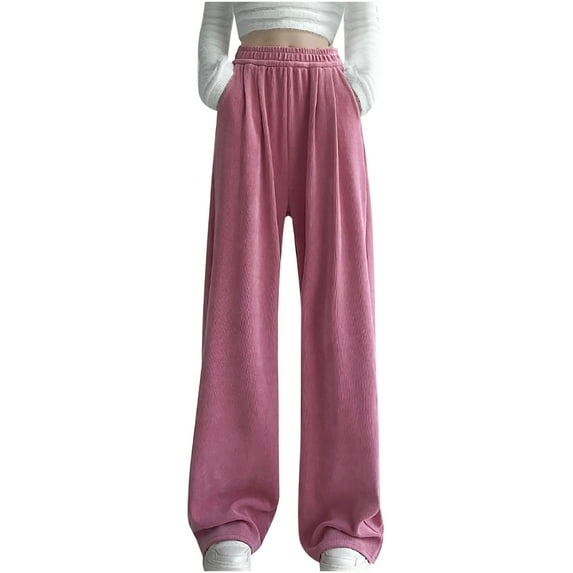 Plebaso Sweatpants for Women Plus Size Trendy Solid Color Casual Outdoor Jogger Pants Women's Workout Out Pants