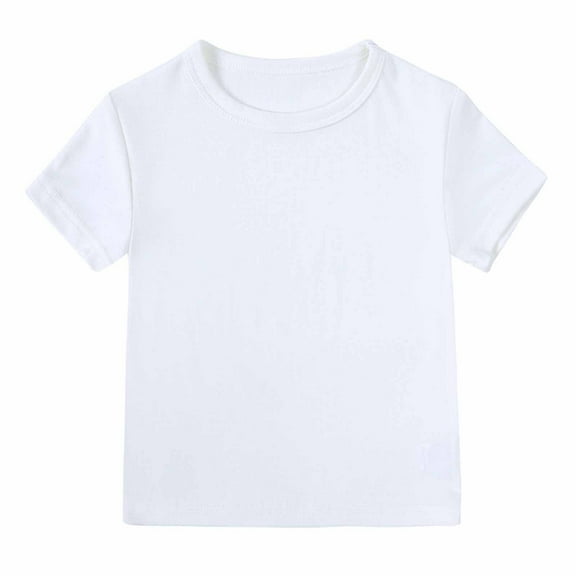 Plebaso T Shirts for Toddler Baby Boys Girls Short Sleeve Comfort Tee Shirts Solid Color Kids Summer Tops