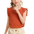 thumbnail image 1 of Plebaso Tank Tops for Girls Ruffle Sleeveless Cute Tee Tops Casual Crewneck Kids Girls Summer Blouses, 1 of 3
