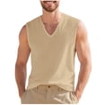 thumbnail image 1 of Plebaso Tank Tops for Men Casual V Neck Sleeveless Pullover Mens Lightweight Summer Beach Vacation Tops, 1 of 7