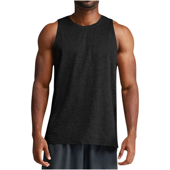 Plebaso Tank Tops for Men Sleeveless Athletic Muscle Tops Breathable Mens Gym Workout Running T Shirts