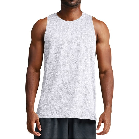Plebaso Tank Tops for Men Sleeveless Athletic Muscle Tops Breathable Mens Gym Workout Running T Shirts
