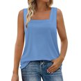 thumbnail image 1 of Plebaso Tank Tops for Women Summer Sleeveless Square Neck T Shirts Casual Beach Vacation Tunic Tanks, 1 of 7