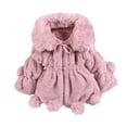 thumbnail image 1 of Plebaso Toddler Baby Boys Girls Coat Cute Plush Solid Color Long Sleeve Fall Winter Thicken Warm Outerwear, 1 of 6