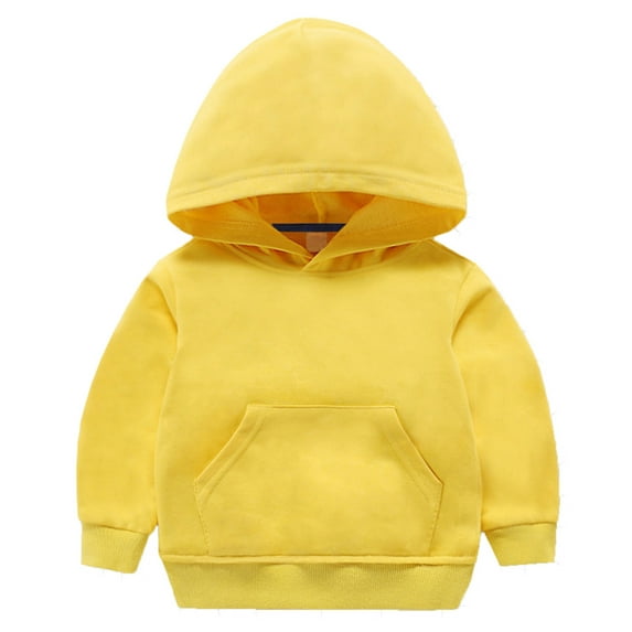 Plebaso Toddler Baby Boys Girls Solid Color Long Sleeve Sweatshirt Fall Winter Casual Sports Hooded Tops