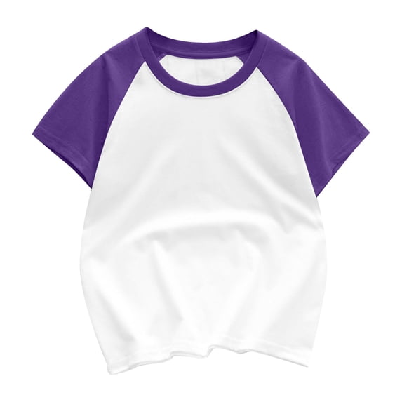 Plebaso Toddler Baby Boys Girls Summer Cotton Short Sleeve T-shirt Top Patchwork Casual Sports Tees