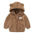 thumbnail image 1 of Plebaso Toddler Baby Boys Hoodie Coat Cute Ear Solid Color Long Sleeve Fall Winter Keep Warm Zipper Coat with Pockets, 1 of 7