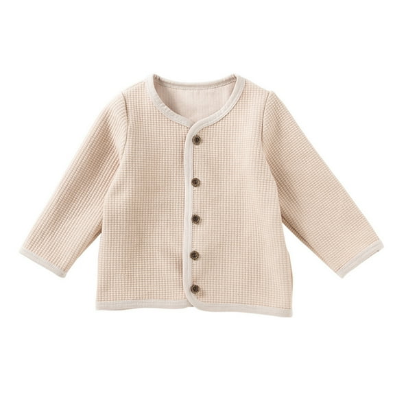 Plebaso Toddler Baby Girls Boys Casual Jacket Solid Color Long Sleeve Buttons Coat Outwear Baby Spring Fall Clothes