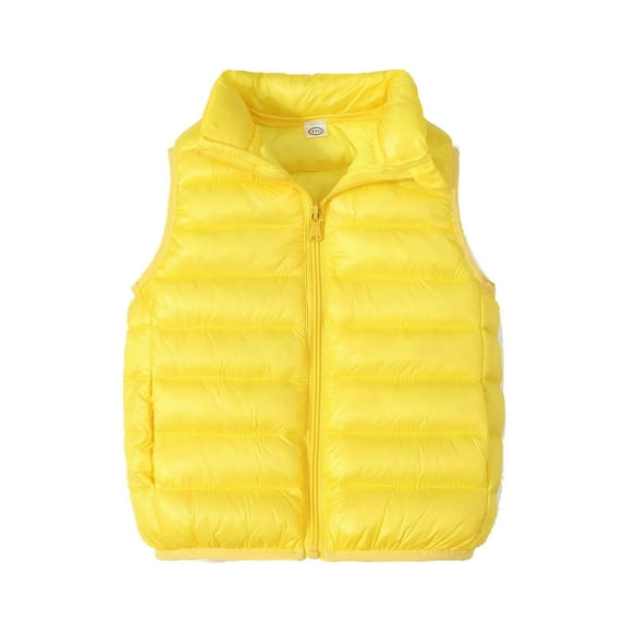 Plebaso Toddler Baby Girls Boys Padded Hoodless Coat Vest Cute Solid Color Zipper Warm Jacket Baby Fall Winter Clothes