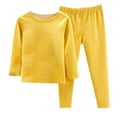 thumbnail image 1 of Plebaso Toddler Baby Girls Solid Color Winter Warm Long Sleeve Tops Pants Thickening Home Wear Suit Baby Clothes, 1 of 5