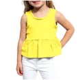 thumbnail image 1 of Plebaso Toddler Baby Girls Tank Tops Sleeveless Ruffle Hem Tops Little Girls Cute Cotton Summer Clothes, 1 of 5