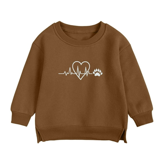 Plebaso Toddler Baby Pullover Sweatshirts Boys Girls Crewneck Cute Tops Kids Long Sleeve Sweat Shirts