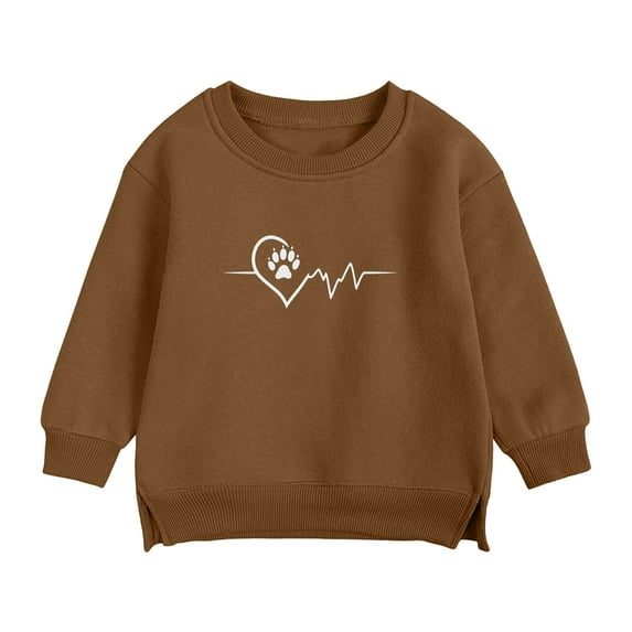 Plebaso Toddler Baby Sweatshirts Crewneck Cotton Pullover for Kids Boys Girls Casual Long Sleeve Tops