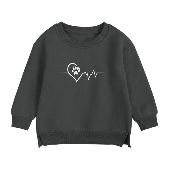 Plebaso Toddler Baby Sweatshirts Crewneck Cotton Pullover for Kids Boys Girls Casual Long Sleeve Tops