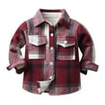 thumbnail image 1 of Plebaso Toddler Boys Girls Flannel Shirt Jacket Plaid Long Sleeve Fall Winter Lapel Shacket Casual Tops, 1 of 7