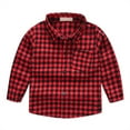 thumbnail image 1 of Plebaso Toddler Flannel Shirt Jacket Plaid Long Sleeve Lapel Button Shacket Tops Baby Girls Boys Fall Winter Clothes, 1 of 5