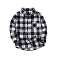 thumbnail image 1 of Plebaso Toddler Flannel Shirt Jacket Plaid Long Sleeve Lapel Button Shacket Tops Baby Girls Boys Fall Winter Clothes, 1 of 5