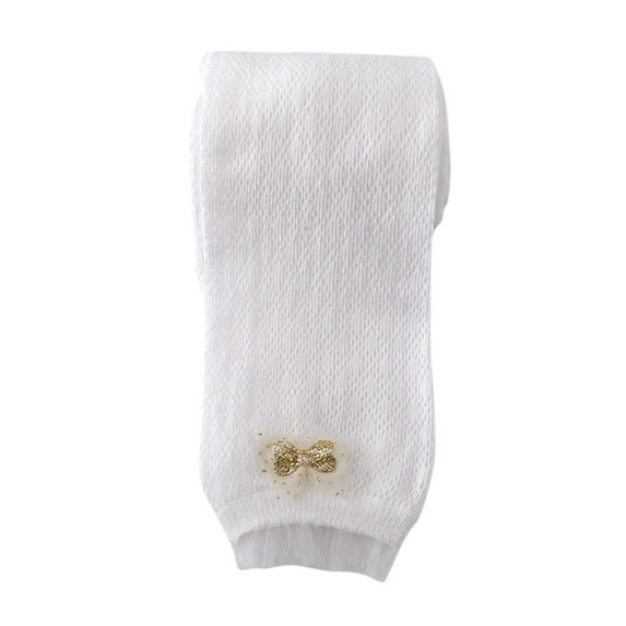 Plebaso Toddler Girls Footless Tights for Summer Little Girls Breathable Thin Cotton Leggings with Bow