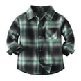 thumbnail image 1 of Plebaso Toddler Kids Baby Boys Girls Fashion Plaid Shirt Jacket Long Sleeve Lapel Button Shacket Boys Fall Winter Tops, 1 of 7